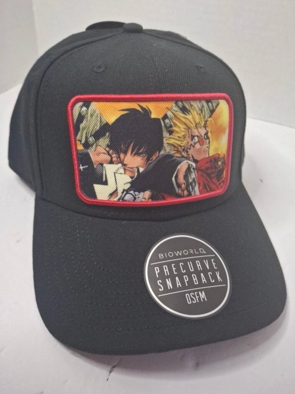 Trigun Bioworld Crunchyroll Illustrated Patch Precurve SnapBack Hat RARE NWT